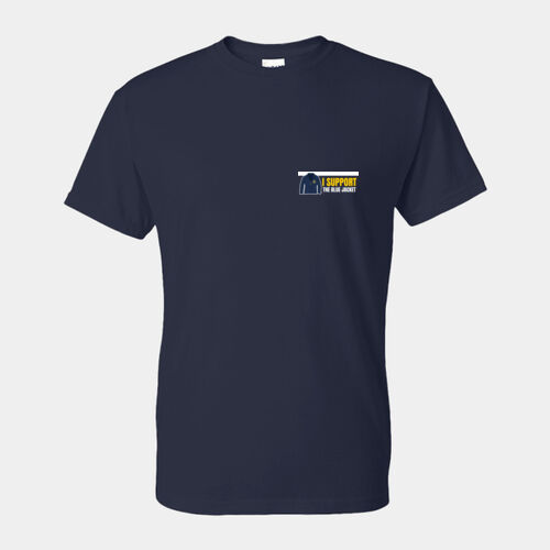 I Support the Blue Jacket [NAVY T] - Unisex DryBlend® T-Shirt Thumbnail