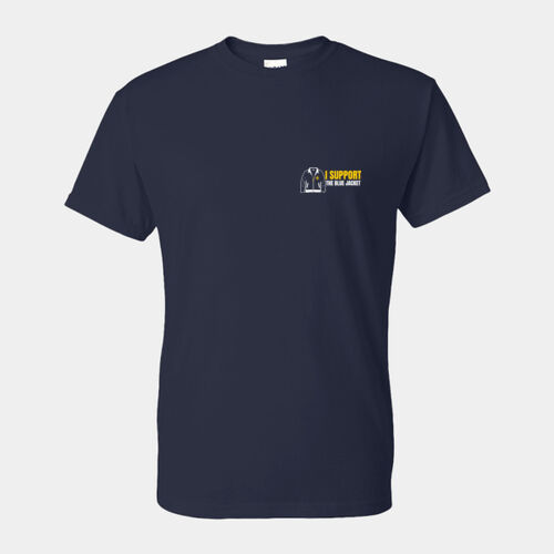 I Support the Blue Jacket [NAVY T] - Unisex DryBlend® T-Shirt 2 Thumbnail